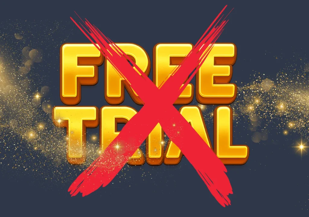 Free trial canceled with big red X